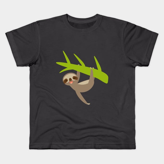 cute sloth Kids T-Shirt by EkaterinaP